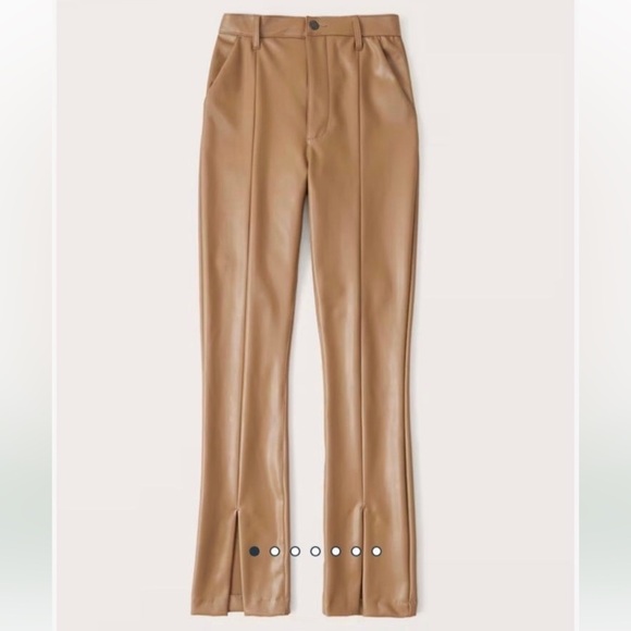 Women’s ABERCROMBIE & FITCH Ultra High Rise Faux Leather Pants Split Hem- Sz 10 - Picture 3 of 11